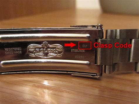 rolex clasp code lookup